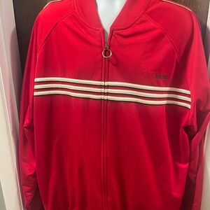 Adidas Track Jacket Adult 2XL Red Full Zip Long Sleeve Activewear